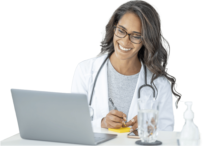 telehealth doctor on video conference with patient