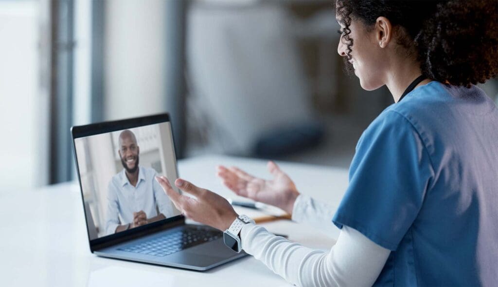 Doctor discussing telehealth with patient