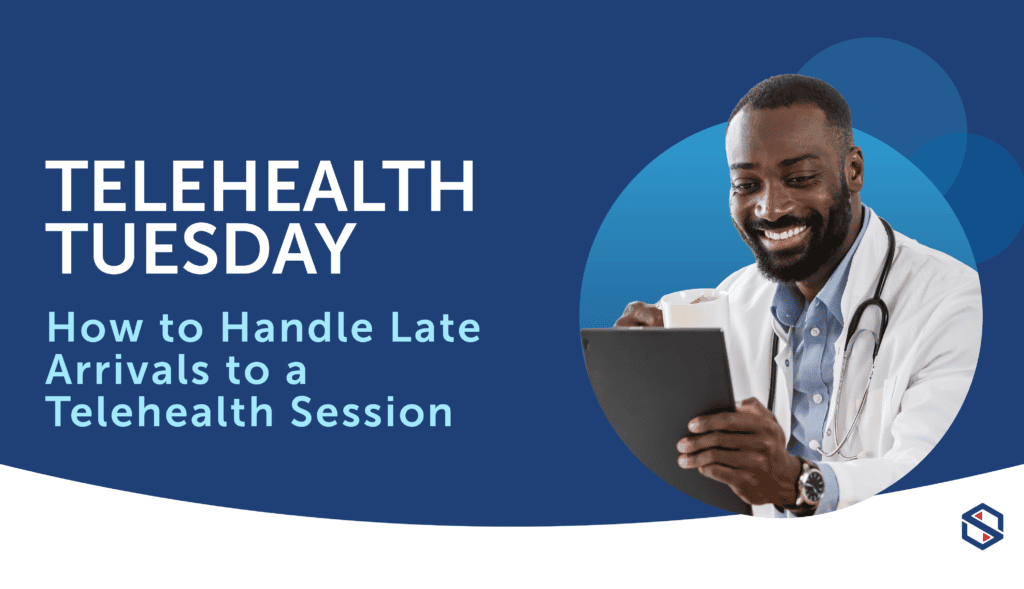 A provider waiting in a virtual session room for a delayed patient to join