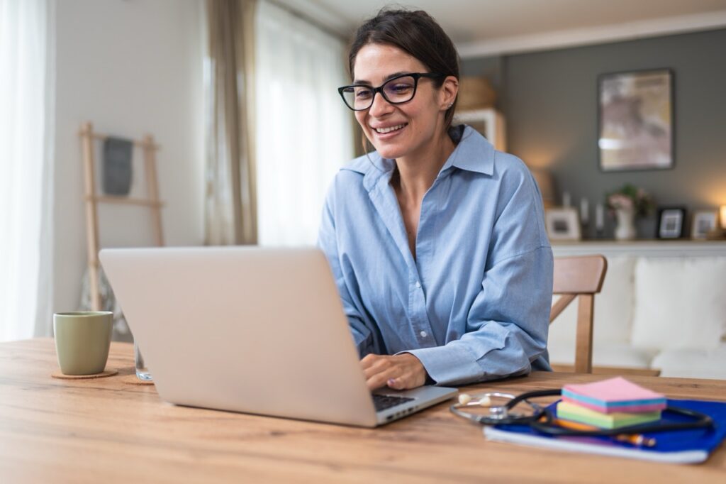 Patient entering a professionally branded telehealth waiting room before a scheduled appointment
